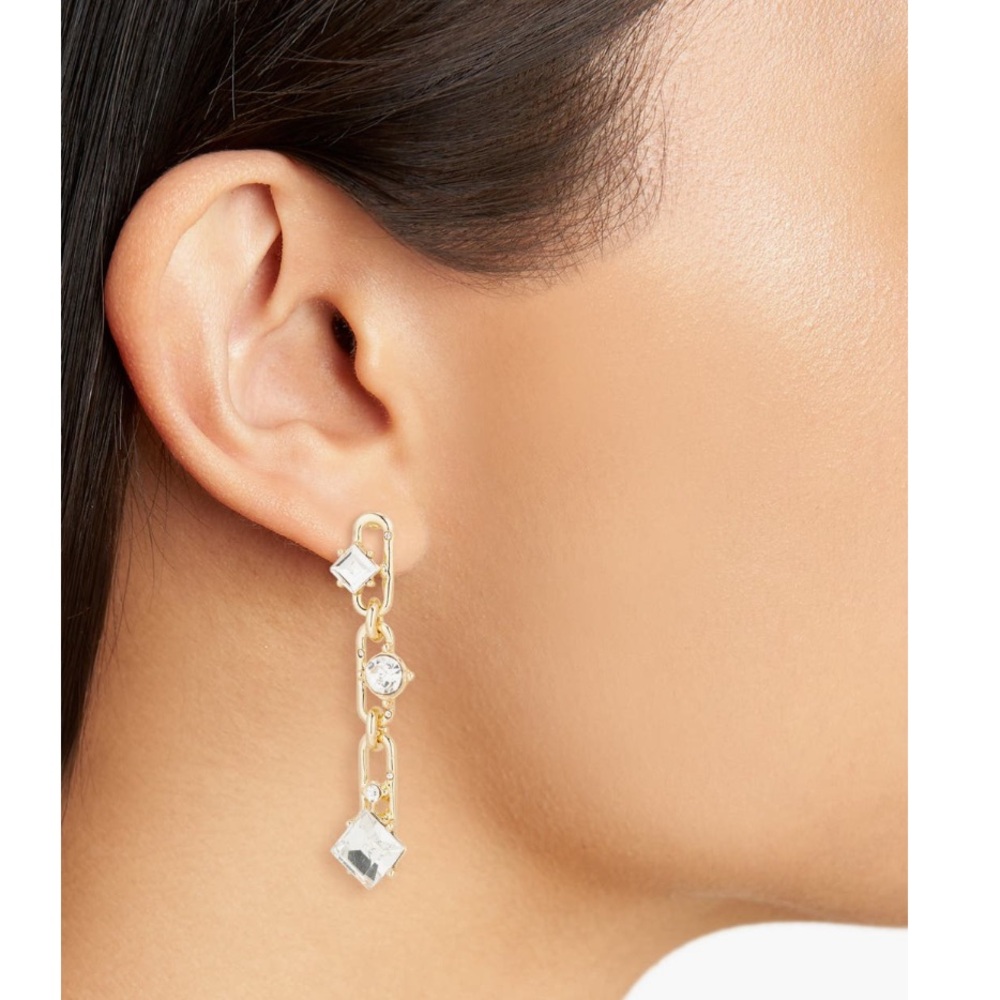 + VINCE CAMUTO + Crystal Linear Drop Earrings - Picture 2 of 2